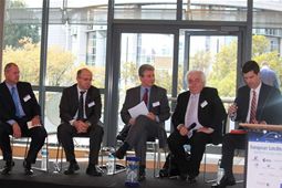 Panellists discussing 'Where would we be without satellites?' 